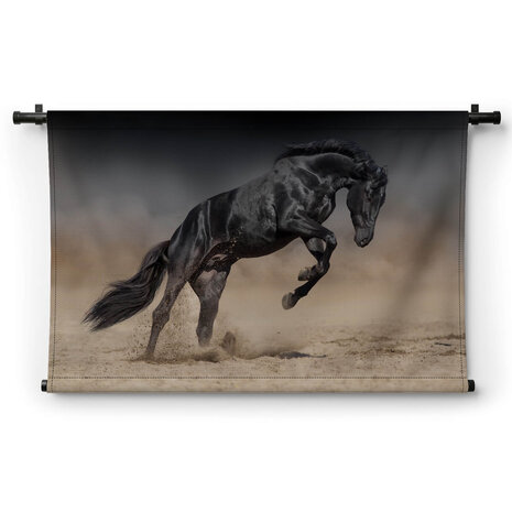 Steigerend zwart paard