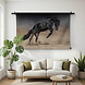 Steigerend zwart paard