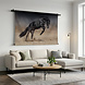 Steigerend zwart paard