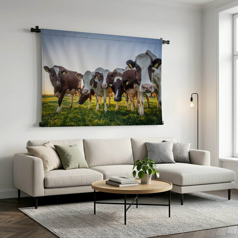 Nieuwsgierige Hollandse koeien