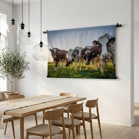 Nieuwsgierige Hollandse koeien