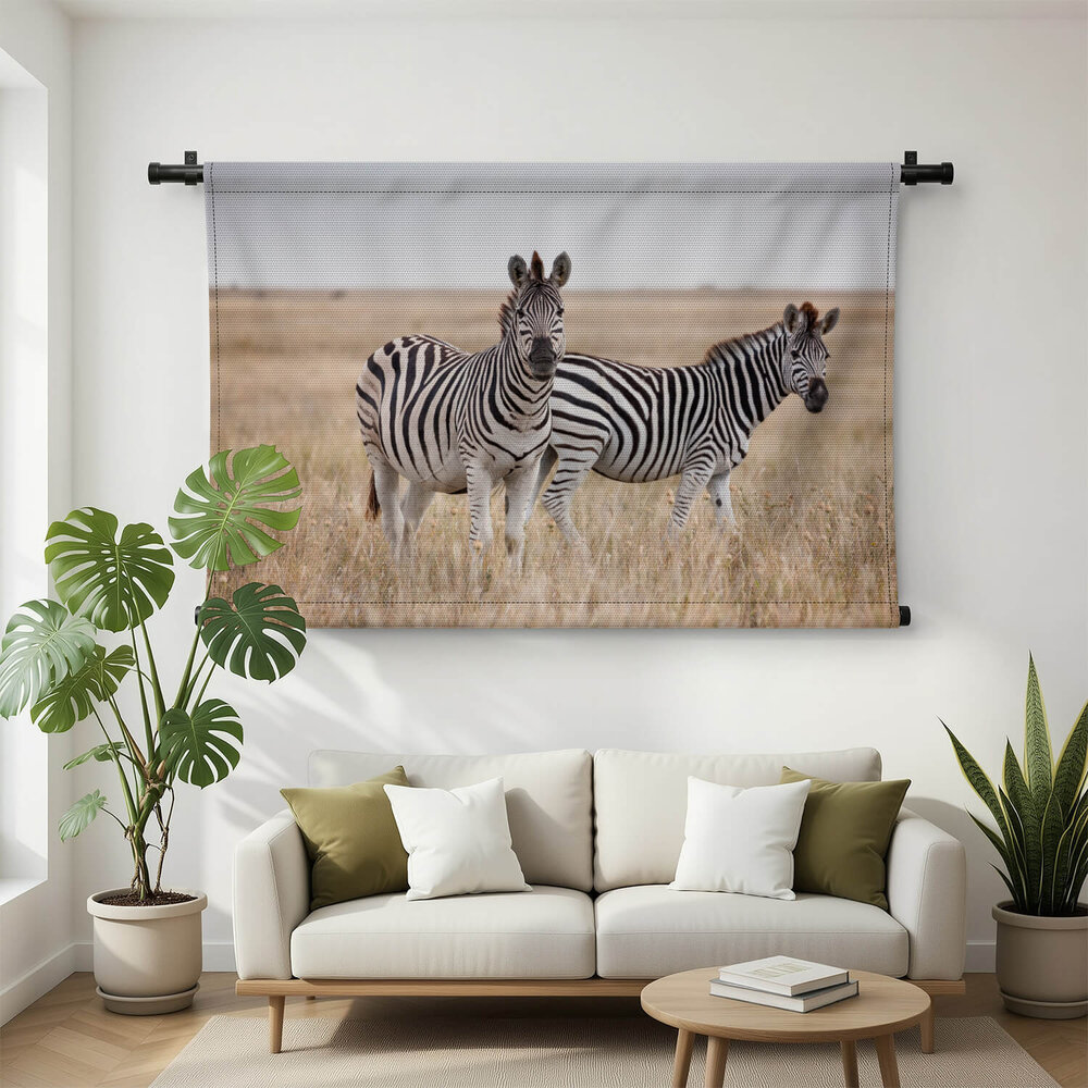 Sierlijke zebra's op de savanne