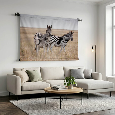 Sierlijke zebra's op de savanne