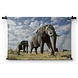 Passerende olifant groot in beeld