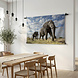 Passerende olifant groot in beeld