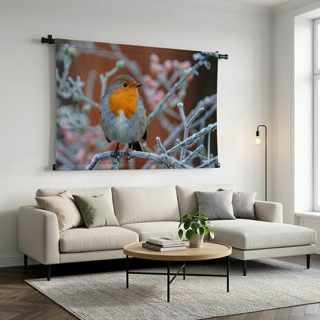 Sierlijk roodborstje in de winter