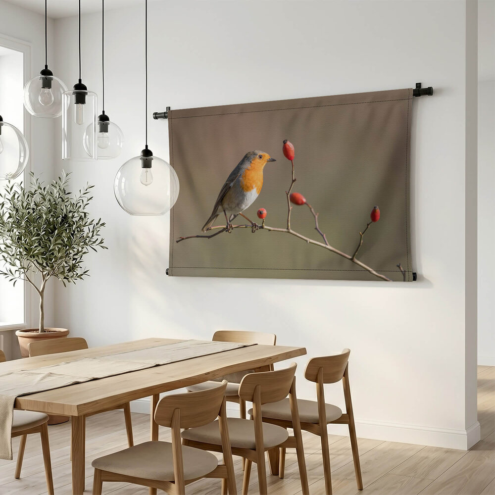 Roodborstje in symfonie met de natuur