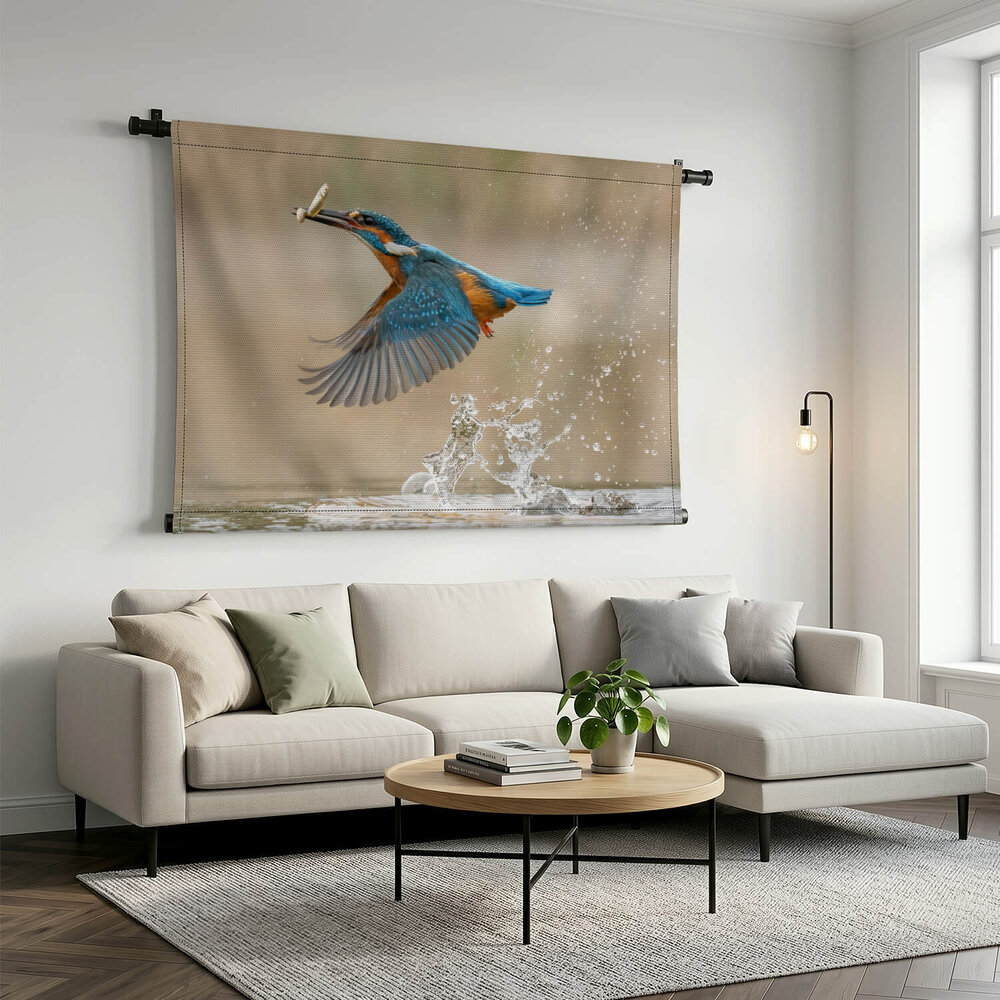 Europese ijsvogel in vlucht