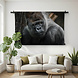 Volwassen zilverrug gorilla dreigende blik