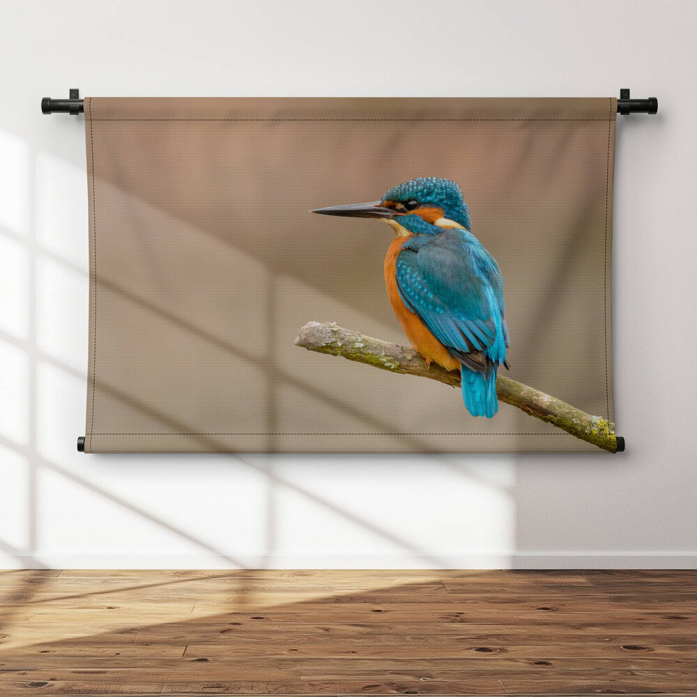 Luchtige ijsvogel op een tak