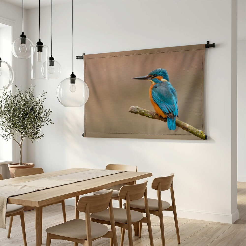 Luchtige ijsvogel op een tak