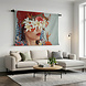 Abstracte kunstcollage van Aziatische vrouw met bloemen
