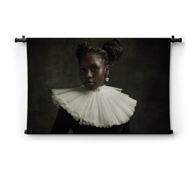 Art-portret van middeleeuwse Afrikaanse jonge vrouw