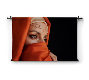 Close-up portret van moslimvrouw in hijab