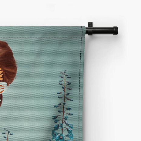 Abstract hedendaags kunstcollage portret van vrouw met bloemen