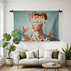 Abstract hedendaags kunstcollage portret van vrouw met bloemen