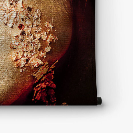 Vogue stijl portret van vrouw met gouden make-up