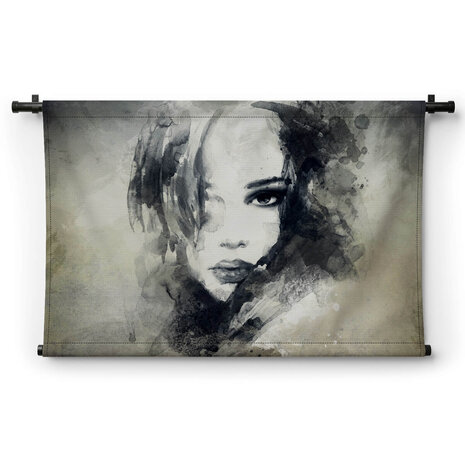 Abstract vrouwen portret in aquarel