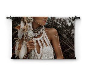 Vrouwenportret in boho stijl