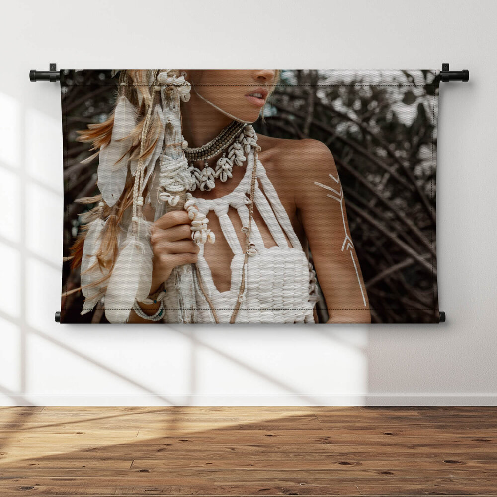 Vrouwenportret in boho stijl