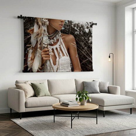Vrouwenportret in boho stijl