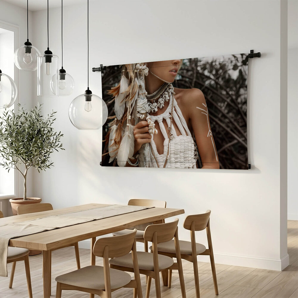 Vrouwenportret in boho stijl