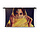 Vrouw in traditionele Indische gele saree