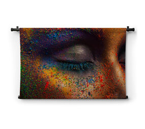 Oog met kleurrijke kunstmake-up