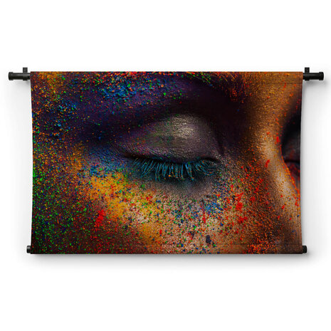Oog met kleurrijke kunstmake-up