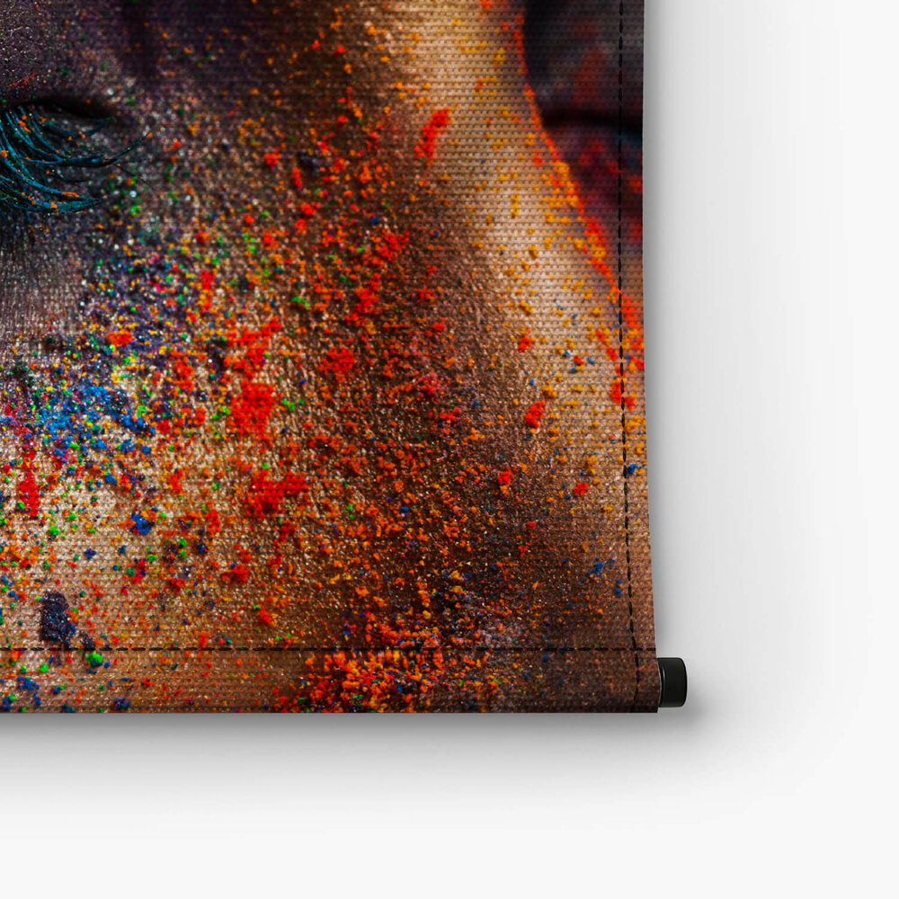 Oog met kleurrijke kunstmake-up