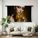 Kunstmake-up met gouden schittering