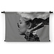 Artistieke double exposure van jonge vrouw in zwart-wit
