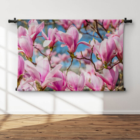 Magnolia tegen helder blauwe lucht