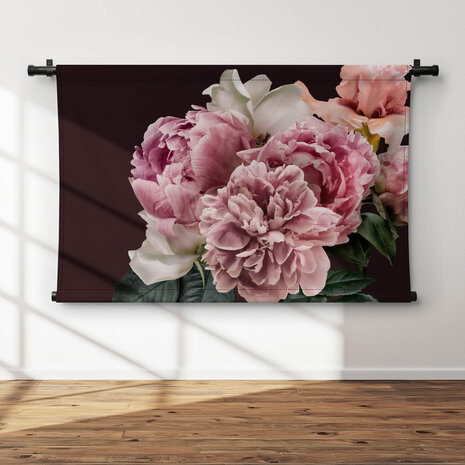 Panorama roze pioenrozen