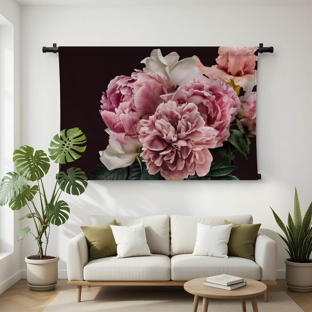 Panorama roze pioenrozen
