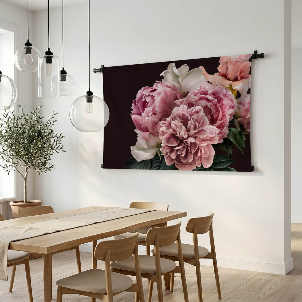 Panorama roze pioenrozen