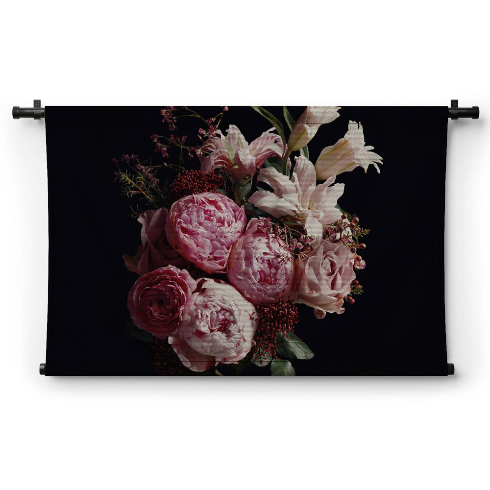 Mooi boeket van verschillende bloemen met vintage effect