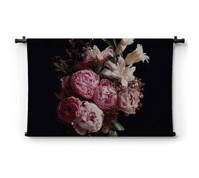 Mooi boeket van verschillende bloemen met vintage effect