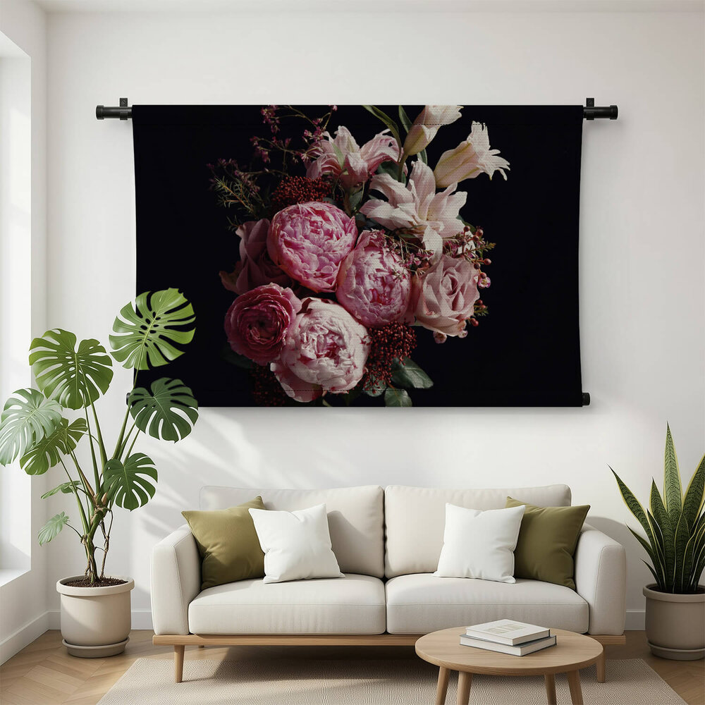 Mooi boeket van verschillende bloemen met vintage effect