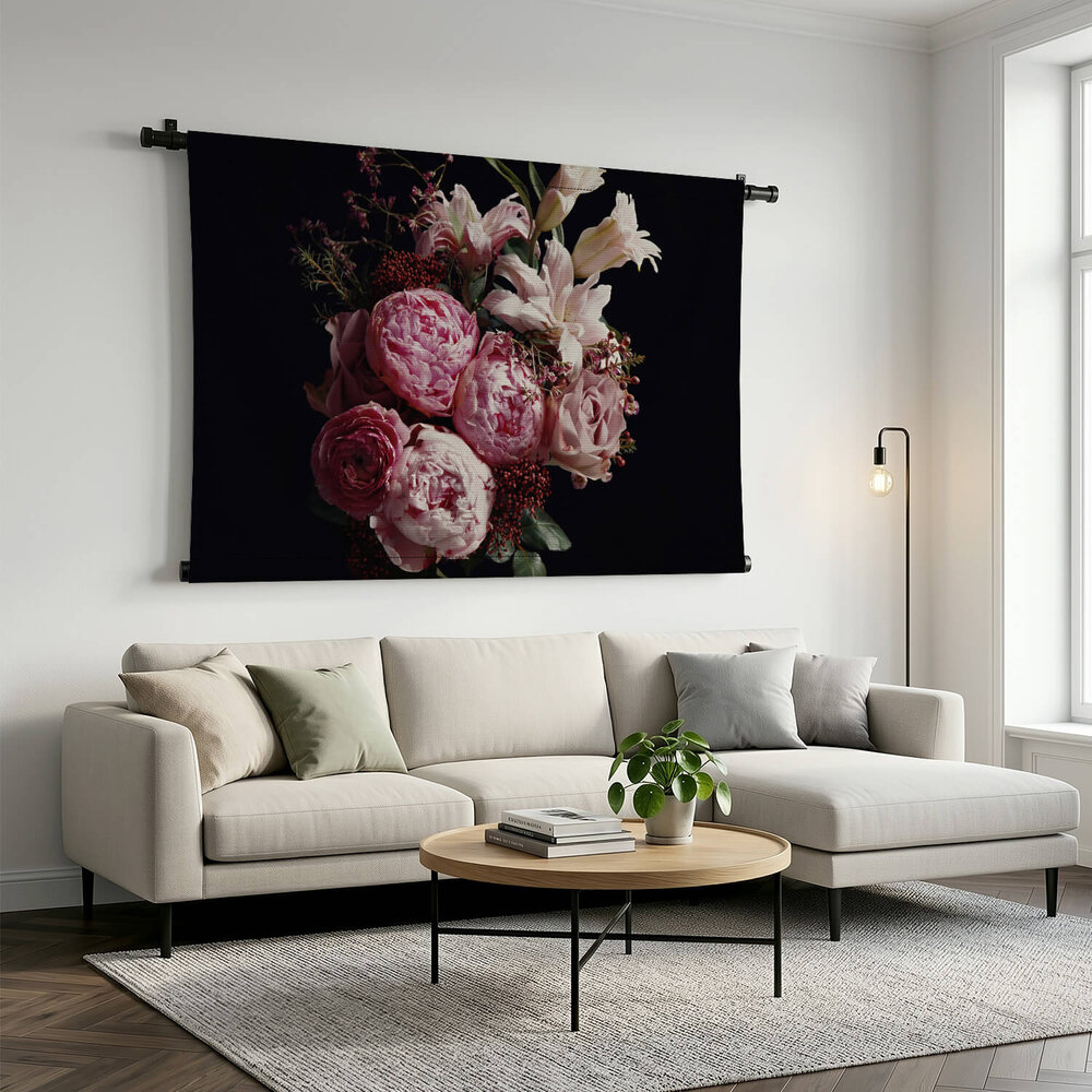 Mooi boeket van verschillende bloemen met vintage effect