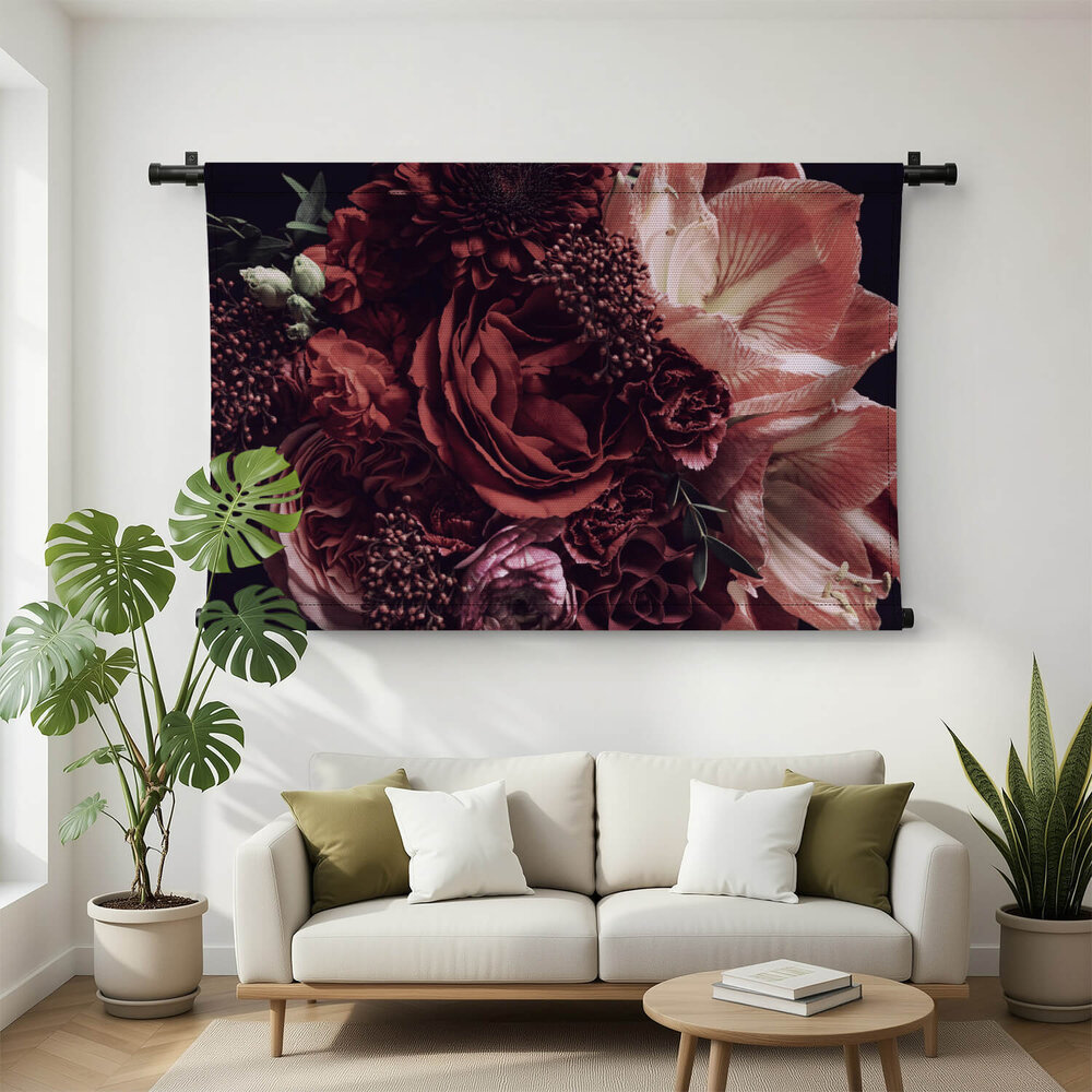 Roze bloemen in vintage stijl