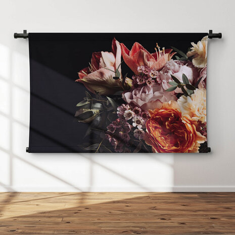Bloemenboeket in donkere vintage stijl