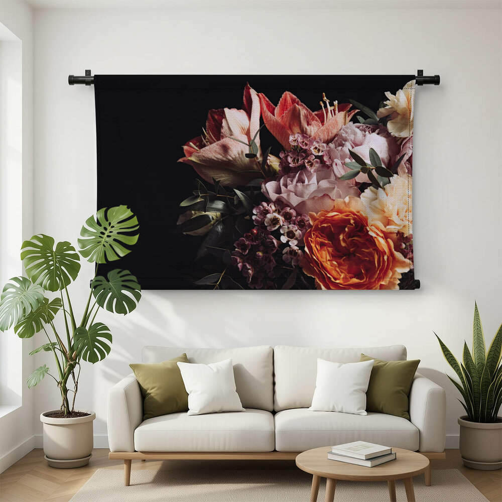 Bloemenboeket in donkere vintage stijl