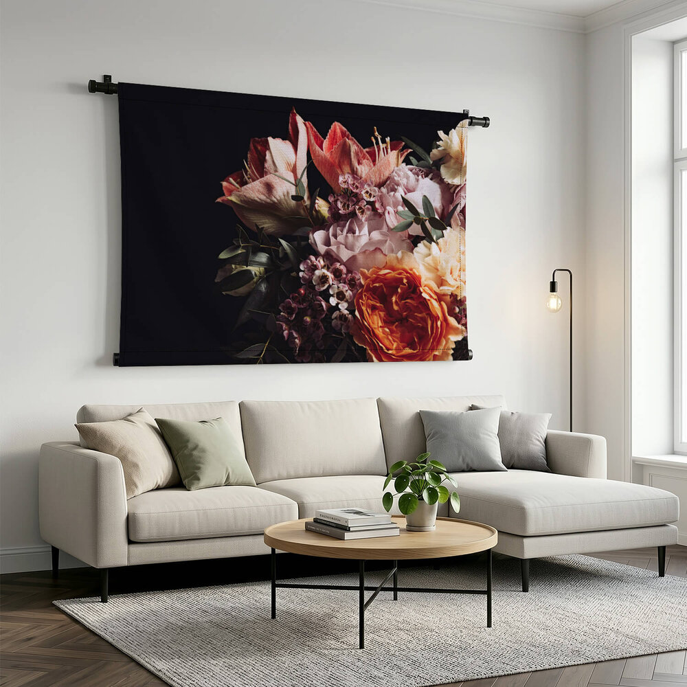 Bloemenboeket in donkere vintage stijl