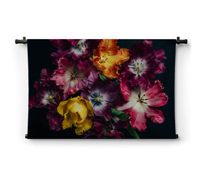 Frivole tulpen in paars roze en geel