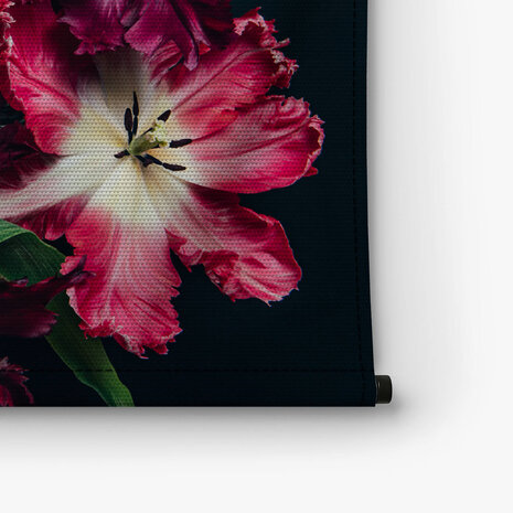 Frivole tulpen in paars roze en geel