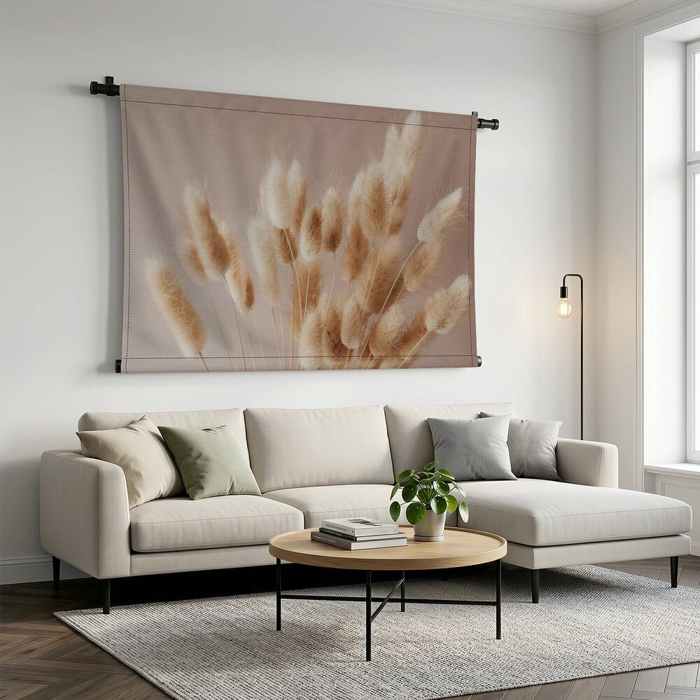 Rietstengels tegen beige achtergrond