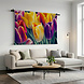 Collage van gele en paarse tulpen