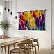 Collage van gele en paarse tulpen