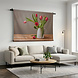 Hollands tafereel witte vaas met tulpen